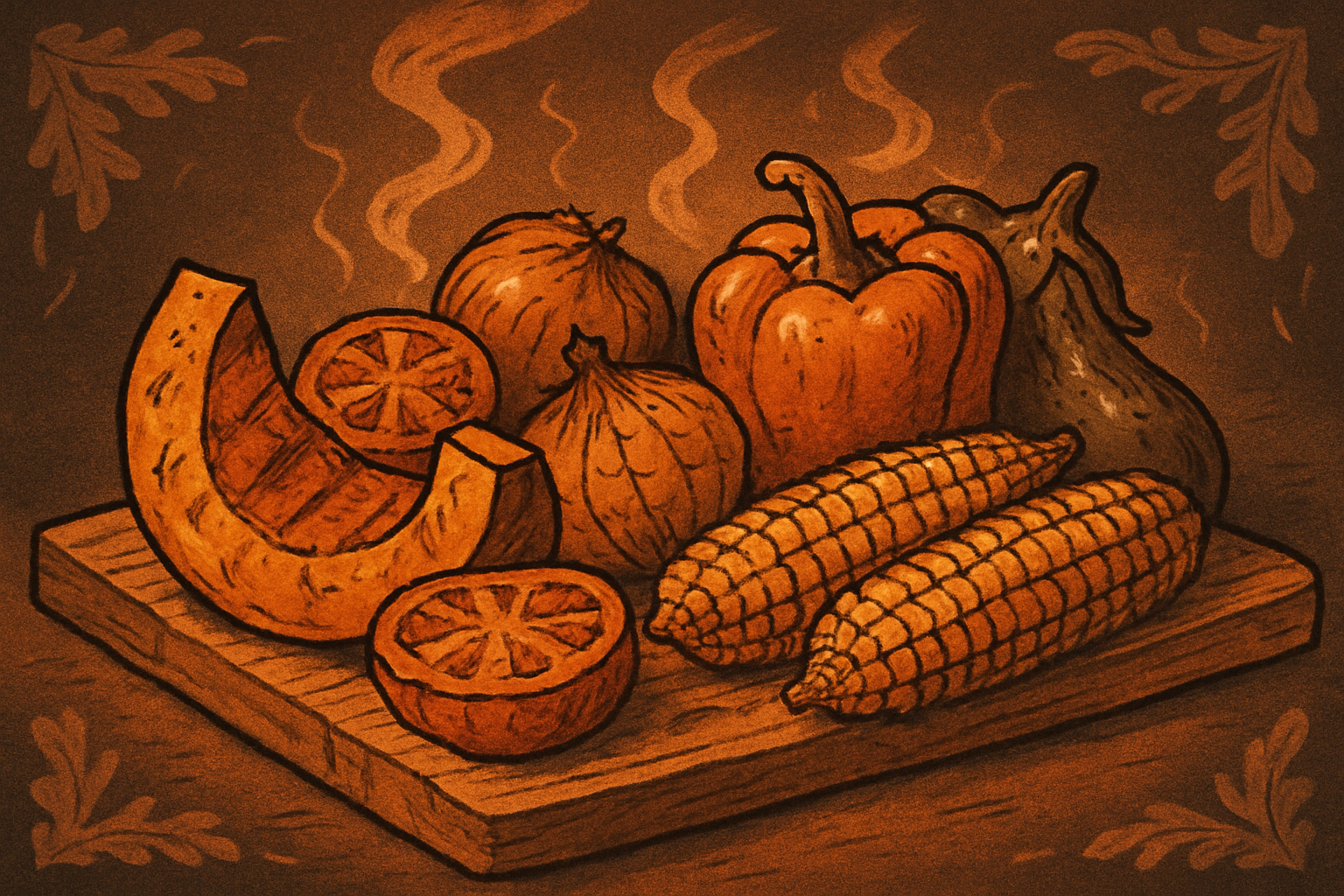 Illustration for Kansas City Honey-Glazed Smoked Corn